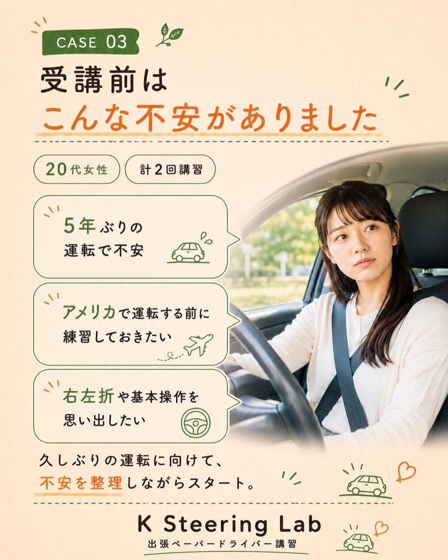 CASE 03 杉並区・アメリカでの運転に向けた講習